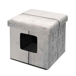 EBI D&D PET-OTTOMAN L , WHITE SLEEP, HIDE, PLAY, 38X38X38CM Domček a taburet
