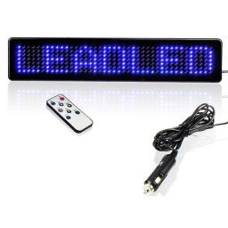 Auto LED displej modrý s diaľkovým ovládaním 23 x 5 x 1 cm, 12V