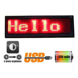 LED programovateľná menovka červená 9,3 cm x 3,0 cm