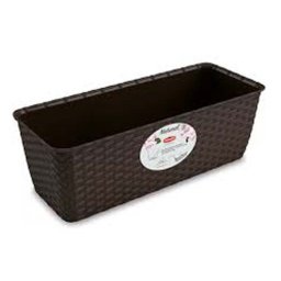 STEFANPLAST Samozavlažovací plastový hrantík Rattan 50x18x16cm hnedý