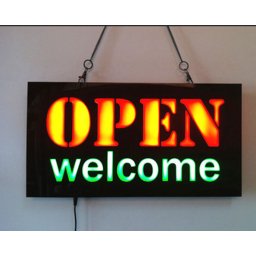 Svetelný LED panel "OPEN welcome" 43 cm x 23 cm