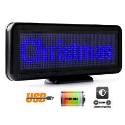 Obchodný LED panel s programovaním textu 30 cm x 11 cm - modrý
