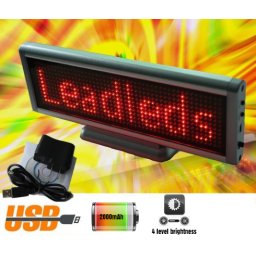 Interaktívny LED displej s posúvaním textu 22 cm x 7,6 cm - červený
