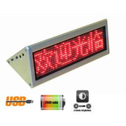Stolový obojstranný LED panel 22 cm x 7,6 cm - červený