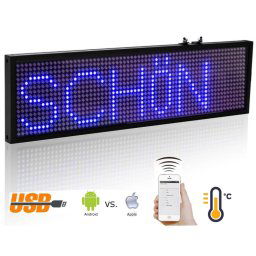 Textový LED displej s WIFI - modrý 34cm x 9,6cm