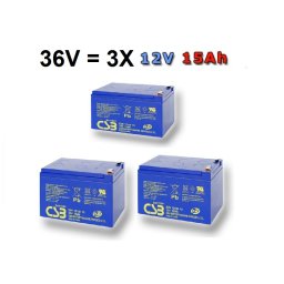 Akumulátory CSB EVH12150 36V 3X15Ah