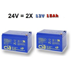 Akumulátory CSB EVH12150 24V 2X15Ah