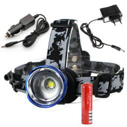 Čelovka CREE XM-L T6 LED Zoom, nabíjačka aj do auta a 2 batérie
