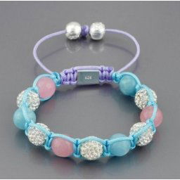 Shamballa náramok Light Blue Pink
