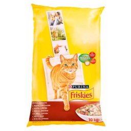 FRISKIES Mäso, kura a zelenina 10kg granule pre mačky