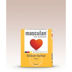 Masculan Ribbed+Dotted 3ks