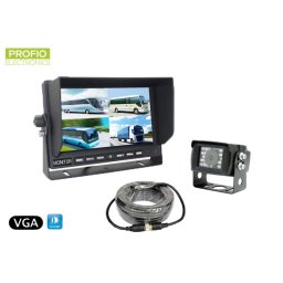 VGA cúvací set 7" LCD monitor + 1x vodeodolná kamera s uhlom 150°