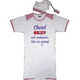 Dámska nočná košeľa s čiapkou "SEX"