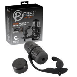 Rebel The Surge Masturbator with Vibrating Prostate Plug Black