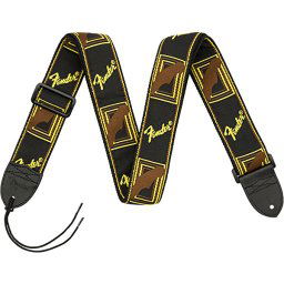 Pás na gitaru Black-Yellow-Brown Monogrammed Fender