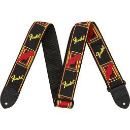 Pás na gitaru Black-Yellow-Red Monogrammed Fender