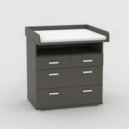 Drevona, Komoda, 87cm, zásuvková, prebalovací pult, graphite, REA MICKEY