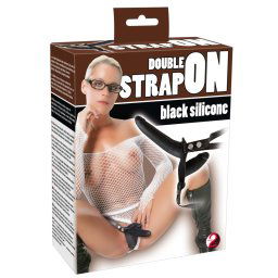 You2Toys Black silicone Double Strap On