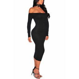 Bodycon šaty s gombíkmi - čierne
