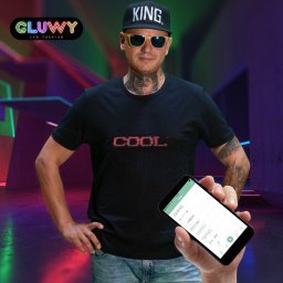 LED programovateľné tričko - Gluwy Supreme s ČERVENÉ LED