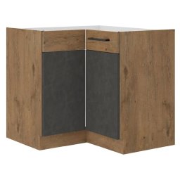 Kondela Spodná skrinka rohová, 83x83cm, sivá, dub lancelot, VEGA 90x90 DN 1F BB