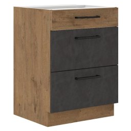 Kondela Spodná skrinka, 60cm, sivá, dub lancelot, VEGA 60 D 3S BB