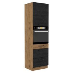 Kondela Vysoká skrinka, 60cm, sivá, dub lancelot, VEGA 60 DPS-210 3S 1F