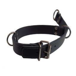 Obojok kožený sťahovací 4cm - čierny