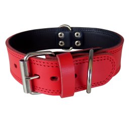 Obojok kožený 5cm - červený