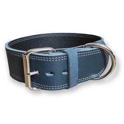 Obojok kožený 3,5cm - modrý