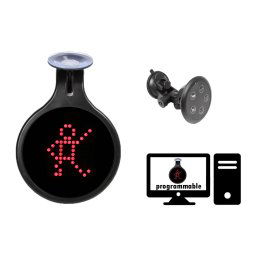 Programovateľný emotikon AUTO LED displej červený 16,6 cm priemer