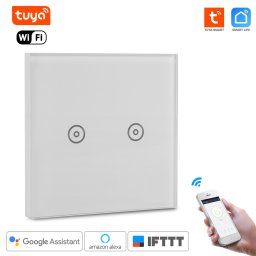 WiFi Inteligentný Dotykový vypínač 2CH bez nulový vodič Tuya Smart Life