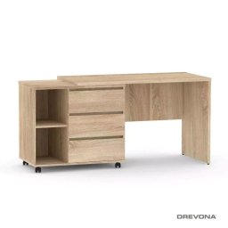 Drevona, PC stolík, 120x60cm, ľavý, viac farieb, REA ROY