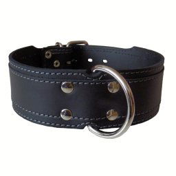 Obojok kožený 7cm - čierny, čierny