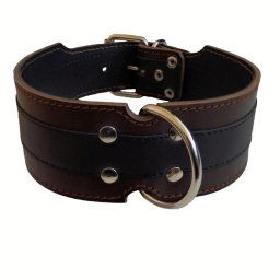 Obojok kožený 4cm - hnedý, čierny