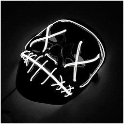 Halloween maska LED svietiaca - Purge (Biela)