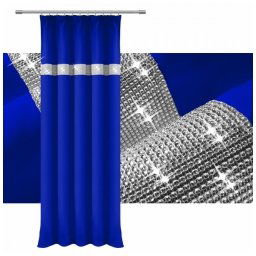 Závěs s kamínky modrý Rozměr výška 250cm x šířka 140cm