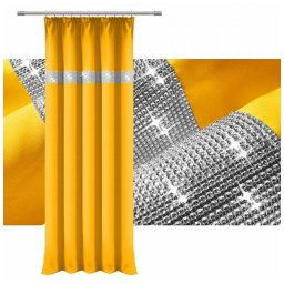 Závěs s kamínky žluto oranžový Rozměr výška 250cm x šířka 140cm