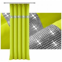 Závěs s kamínky limonka Rozměr výška 250cm x šířka 140cm