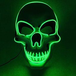 LED maska na tvár SKULL - zelená
