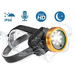 Čelovka na hlavu vodeodolná s vysokosvietivými LED + kamera Full HD