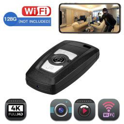 4K Wifi luxusná kamera skrytá v kľúči od auta s podporou až do 128GB micro SD