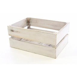 Drevená debnička VINTAGE DIVERO biela - 51 x 36 x 23 cm