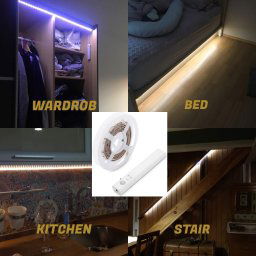 LED pas do kuchyne, postel, schodisko SADA 1M pás na senzor pohybu na 4xAAA batérie - PACK