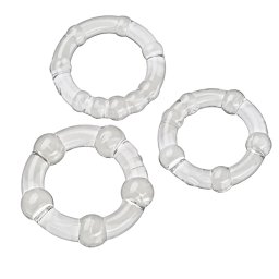 Lovetoy Beaded Cockring Set Clear 3 pack