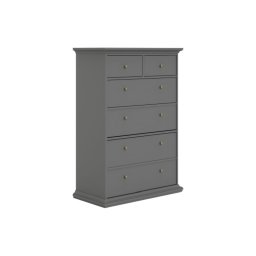 Kondela Komoda, 96cm, 6-zásuvková, sivá, PARIS 76718