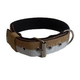Obojok nylonový 4cm - bielo-hnedý