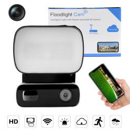 Kamera v detektore pohybu FULL HD + Wifi + LED reflektor 10W + IR nočné videnie + Siréna
