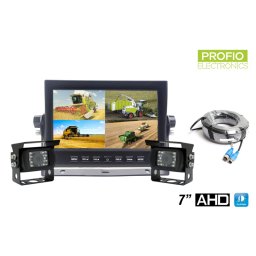 Parkovacie kamery set AHD LCD HD monitor do auta 7" + 2x HD kamera s 18 IR LED