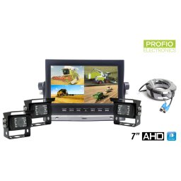 Pracovný kamerový set AHD LCD HD monitor do auta 7" + 3x HD kamera s 18 IR LED